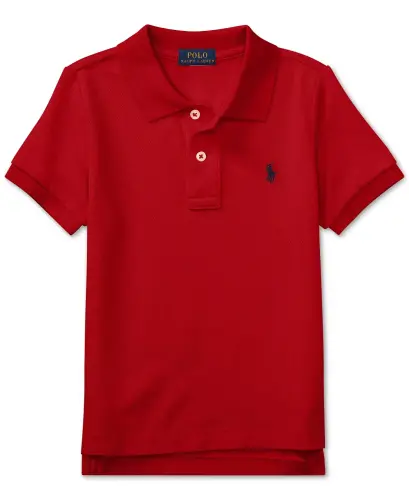 Toddler and Little Boys Cotton Mesh Polo Shirt-RL 2000 Red - 6