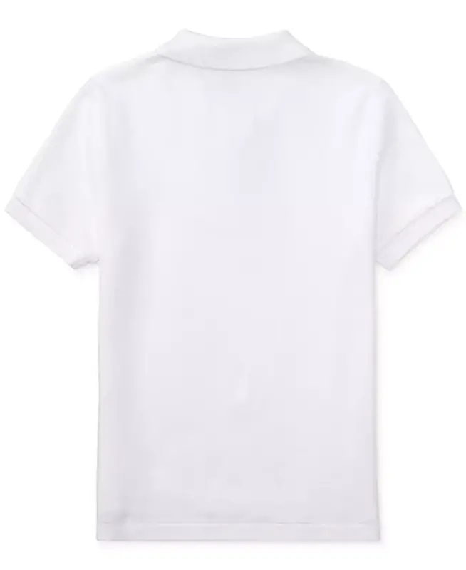 Toddler and Little Boys Cotton Mesh Polo Shirt-White - 6