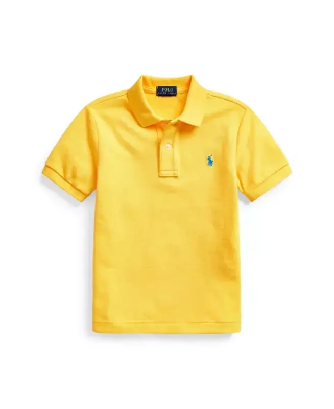 Toddler and Little Boys Cotton Mesh Polo Shirt-Yellowfin - 1