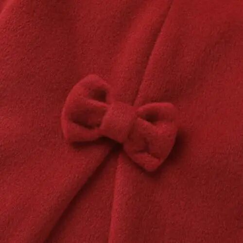 Toddler Baby Girl Coats Kids Thick Cloak Jacket Fall Winter Outwear Clothes | Toddler Pea Coat,Button Down Overcoat,Long Sleeve,Warm Outerwear,Solid Color,Bowknot,Baby Coat,3 Months-3T - 5