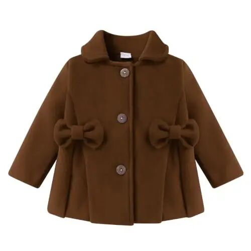 Toddler Baby Girl Coats Kids Thick Cloak Jacket Fall Winter Outwear Clothes | Toddler Pea Coat,Button Down Overcoat,Long Sleeve,Warm Outerwear,Solid Color,Bowknot,Baby Coat,3 Months-3T - Toddler