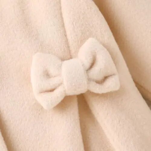 Toddler Baby Girl Coats Kids Thick Cloak Jacket Fall Winter Outwear Clothes | Toddler Pea Coat,Button Down Overcoat,Long Sleeve,Warm Outerwear,Solid Color,Bowknot,Baby Coat,3 Months-3T - JEELLIGULAR (1)