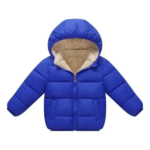 Toddler Baby Hooded Down Jacket Boys Girls Kids Thicken Warm Winter Coat Outerwear 1-7t - 1