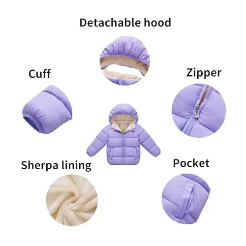 Toddler Baby Hooded Down Jacket Boys Girls Kids Thicken Warm Winter Coat Outerwear 1-7t - 4