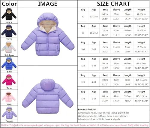 Toddler Baby Hooded Down Jacket Boys Girls Kids Thicken Warm Winter Coat Outerwear 1-7t - 6