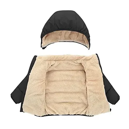 Toddler Baby Hooded Down Kurtka O'g'il bolalar Qizlar Bolalar Qalin Issiq Qishki Palto Ustki kiyim 1-7t - 3