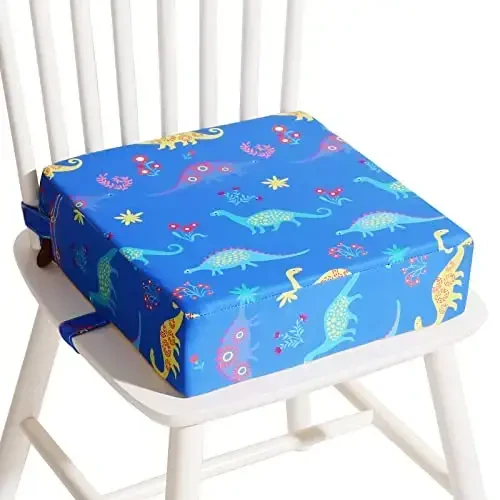 Toddler Booster Seat for Dining Table Cartoon Stronger Support Baby Kids Booster Seat for Dining Table Washable 2 Safer Straps Non-Slip Bottom Portable Increasing Cushion for Travel Home - 1