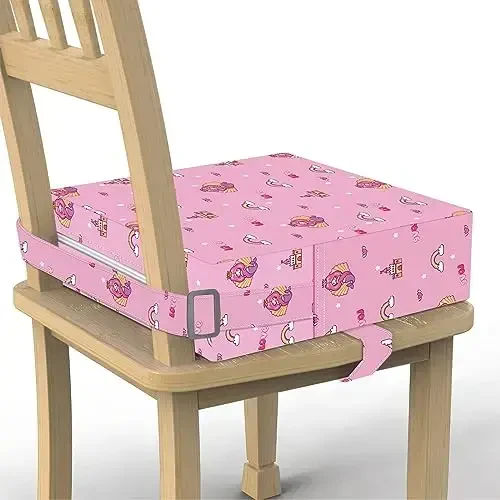 Toddler Booster Seat for Dining Table, Portable Kids Booster with Adjustable Safety Buckles, Non-Slip Bottom, Travel Cushion - SMZCTYI