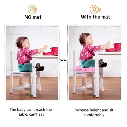 Toddler Booster Seat for Dining Table, Portable Kids Booster with Adjustable Safety Buckles, Non-Slip Bottom, Travel Cushion - 2