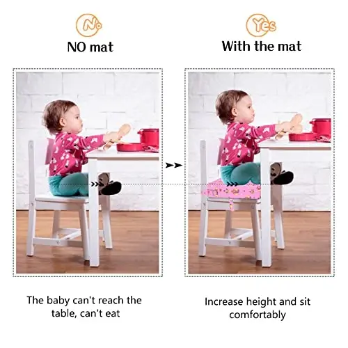 Toddler Booster Seat for Dining Table, Portable Kids Booster with Adjustable Safety Buckles, Non-Slip Bottom, Travel Cushion - 2