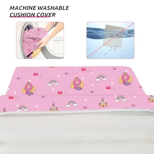 Toddler Booster Seat for Dining Table, Portable Kids Booster with Adjustable Safety Buckles, Non-Slip Bottom, Travel Cushion - 6