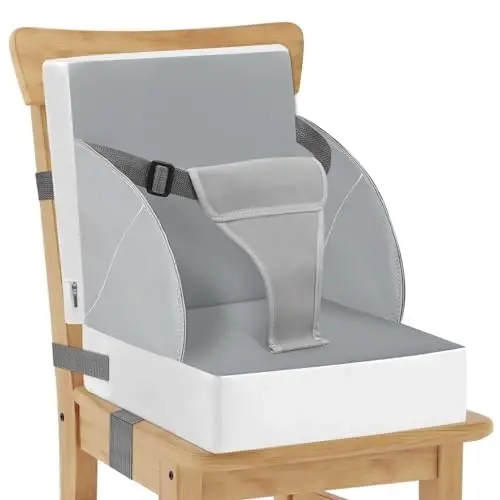 Toddler Booster Seat for Dining Table, PU Waterproof Strong Support Portable Booster Chair for Toddlers Eating, Easy Cleaning Booster Seat Cushion Detachable with Fix Straps - 1