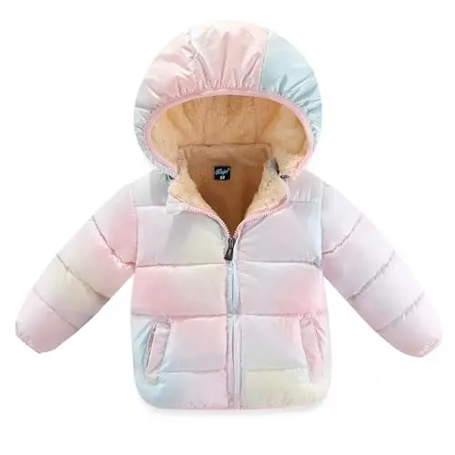 Toddler Boys' Girls' Winter Coat for 6M-6T Baby Kid Hooded Puffer Jacket | unisex baby coat,medium weight,wind-resistant,removable hood,warm fleece lining,winter essential - 1