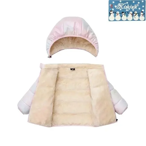 Toddler Boys' Girls' Winter Coat for 6M-6T Baby Kid Hooded Puffer Jacket | unisex baby coat,medium weight,wind-resistant,removable hood,warm fleece lining,winter essential - 3