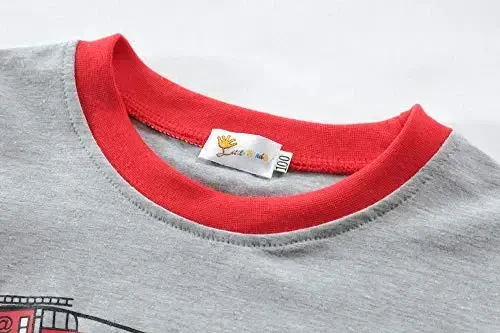 Toddler Boys Pajamas Short Sets Fire Truck Cotton 2 Piece Pjs Excavator Sleepwear Summer Clothes Kids Jammies Set Size 1-7T - 4