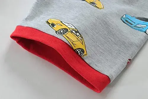 Toddler Boys Pajamas Short Sets Fire Truck Cotton 2 Piece Pjs Excavator Sleepwear Summer Clothes Kids Jammies Set Size 1-7T - 6