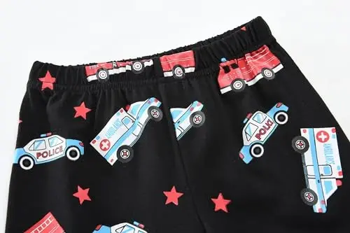 Toddler Boys Pajamas Short Sets Fire Truck Cotton 2 Piece Pjs Excavator Sleepwear Summer Clothes Kids Jammies Set Size 1-7T - 5