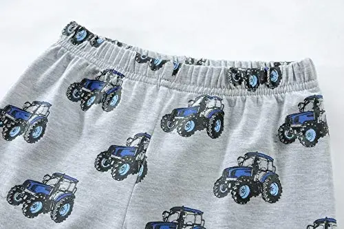Toddler Boys Pajamas Short Sets Fire Truck Cotton 2 Piece Pjs Excavator Sleepwear Summer Clothes Kids Jammies Set Size 1-7T - 5