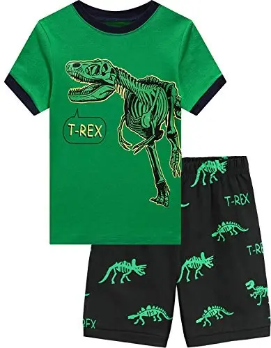 Toddler Boys Pajamas Short Sets Fire Truck Cotton 2 Piece Pjs Excavator Sleepwear Summer Clothes Kids Jammies Set Size 1-7T - 1