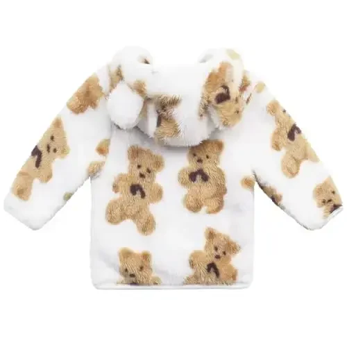 Toddler Girls Boys Fleece Hoody Jacket Zip Up Teddy Coat Warm Winter Outwear - TODDLER (1)