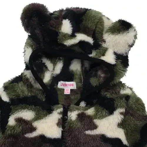 Toddler Girls Boys Fleece Hoody Jacket Zip Up Teddy Coat Warm Winter Outwear - 3