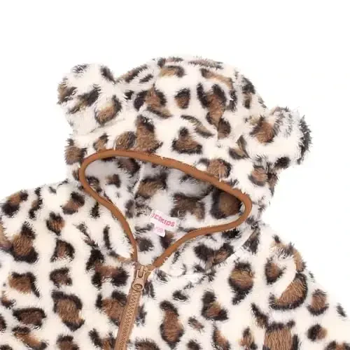 Toddler Girls Boys Fleece Hoody Jacket Zip Up Teddy Coat Warm Winter Outwear - 3