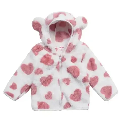 Toddler Girls Boys Fleece Hoody Jacket Zip Up Teddy Coat Warm Winter Outwear - 1