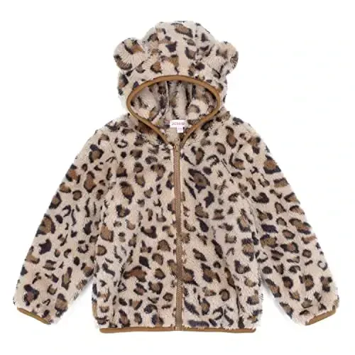 Toddler Girls Boys Fleece Hoody Jacket Zip Up Teddy Coat Warm Winter Outwear - TODDLER