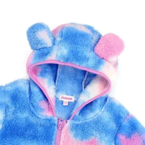 Toddler Girls Boys Fleece Hoody Jacket Zip Up Teddy Coat Warm Winter Outwear - 3