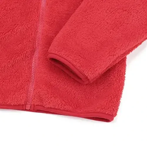 Toddler Girls Boys Fleece Hoody Jacket Zip Up Teddy Coat Warm Winter Outwear - 6