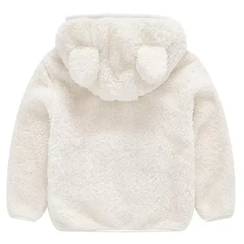 Toddler Girls Boys Fleece Hoody Jacket Zip Up Teddy Coat Warm Winter Outwear - 2