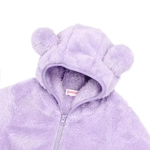 Toddler Girls Boys Fleece Hoody Jacket Zip Up Teddy Coat Warm Winter Outwear - 4