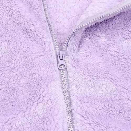 Toddler Girls Boys Fleece Hoody Jacket Zip Up Teddy Coat Warm Winter Outwear - 5