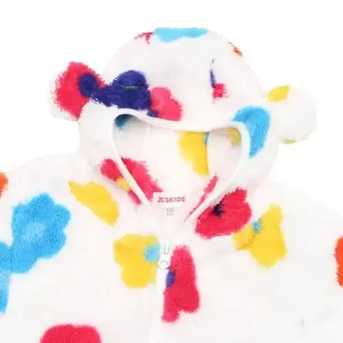 Toddler Girls Boys Fleece Hoody Jacket Zip Up Teddy Coat Warm Winter Outwear - 3