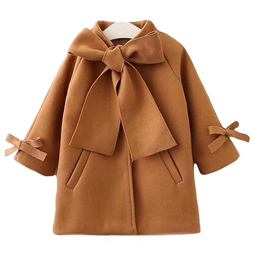 Toddler Girls Trench Coat Baby Girl Woolen Coat Girl Dress Coat Peacoat Winter Fall Outerwear - 1