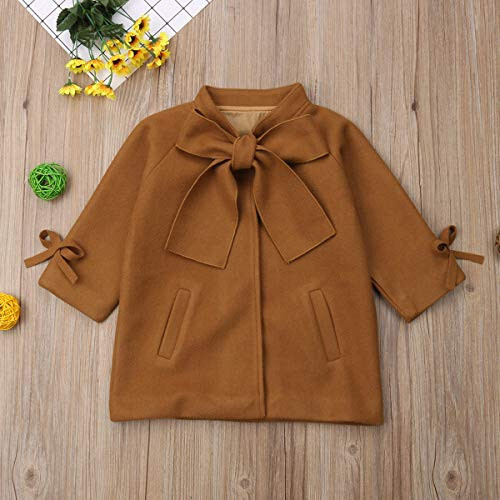 Toddler Girls Trench Coat Baby Girl Woolen Coat Girl Dress Coat Peacoat Winter Fall Outerwear - 2