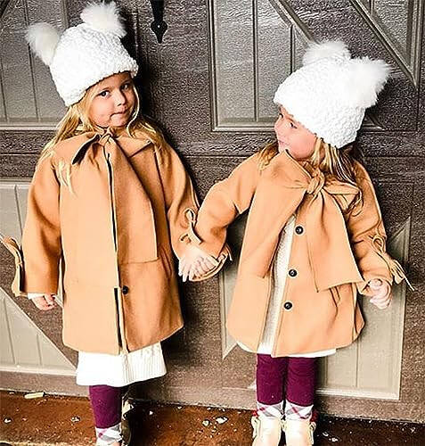 Toddler Girls Trench Coat Baby Girl Woolen Coat Girl Dress Coat Peacoat Winter Fall Outerwear - 4