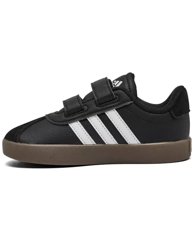 Toddler Kids VL Court 3.0 Fastening Strap Casual Sneakers from Finish Line-Black, White - 2