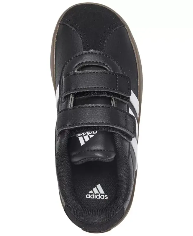 Toddler Kids VL Court 3.0 Fastening Strap Casual Sneakers from Finish Line-Black, White - 5