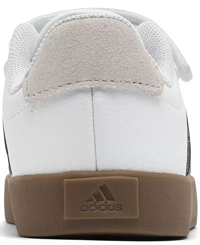 Toddler Kids VL Court 3.0 Fastening Strap Casual Sneakers from Finish Line-White, Black - 4