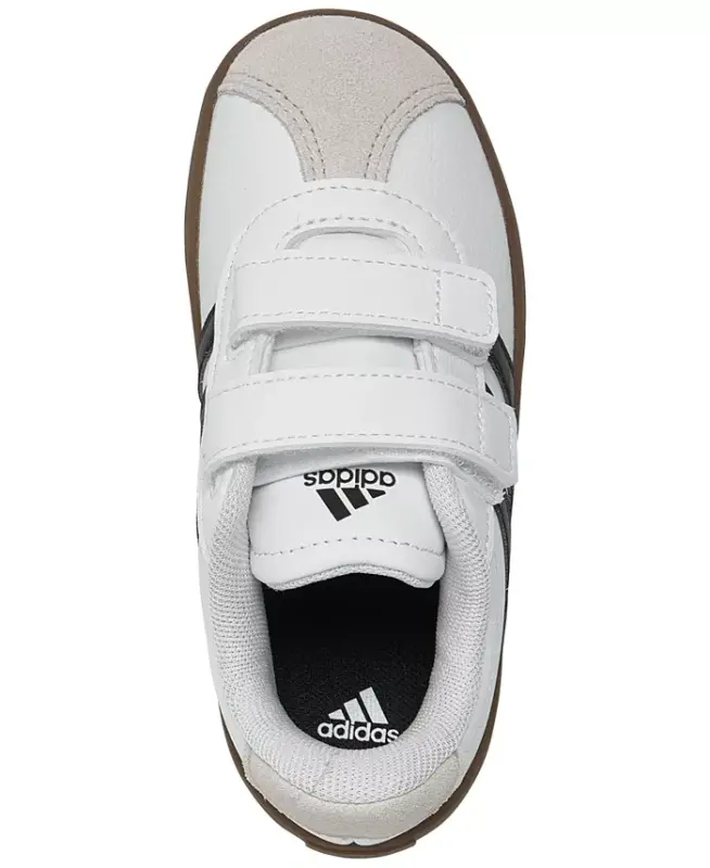 Toddler Kids VL Court 3.0 Fastening Strap Casual Sneakers from Finish Line-White, Black - 5