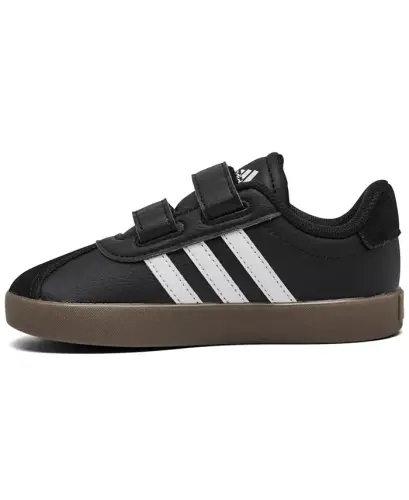 Toddler Kids VL Court 3.0 Finish Line-Black, White dan Fastening Strap Tasodifiy Krossovkalar - 2