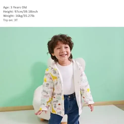 Toddler qishki пальто, chaqaloq qiz kuzgi kurtkasi, chaqaloq o'g'il bolalar uchun kapüşonlu ustki kiyim, qulay yumshoq qishki kuzgi bolalar uchun issiq kiyimlar - 7
