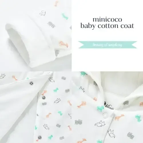 Toddler qishki пальто, chaqaloq qiz uchun kuzgi kurtka, chaqaloq o'g'il bolalar uchun kapüşonli ustki kiyim, qulay yumshoq qishki kuzgi bolalar uchun iliq kiyimlar - 3