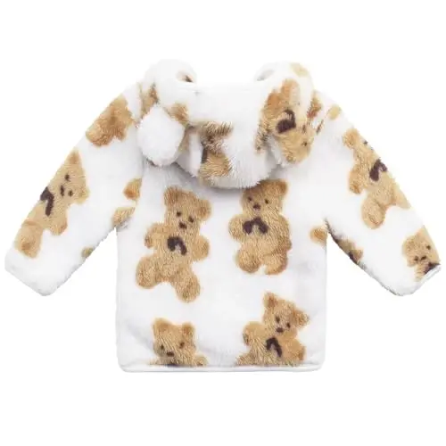 Toddler Qizlar Bolalar Fleece Hoodi Kurtka Fermuarli Ayiqcha Palto Issiq Qishki Kiyim - TODDLER (1)