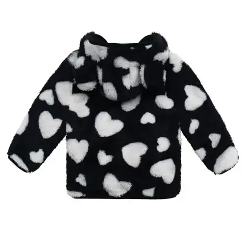 Toddler Qizlar Bolalar Fleece Hoodi Kurtka Fermuarli Ayiqcha Palto Issiq Qishki Kiyim - TODDLER (1)