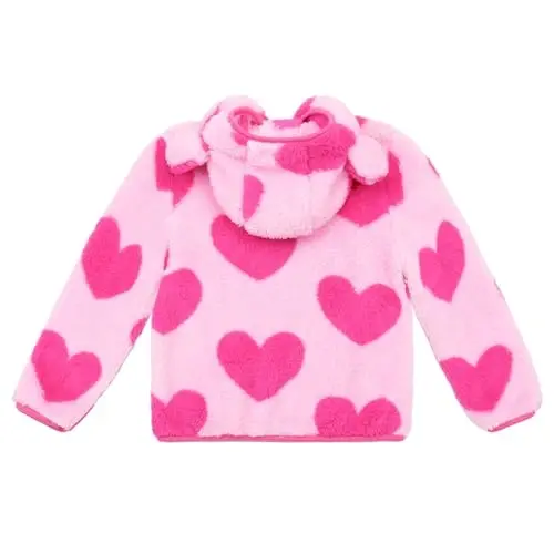 Toddler Qizlar Bolalar Fleece Hoodi Kurtkasi Fermuarli Ayiqcha Palto Iliq Qishki Ustki Kiyim - TODDLER (1)