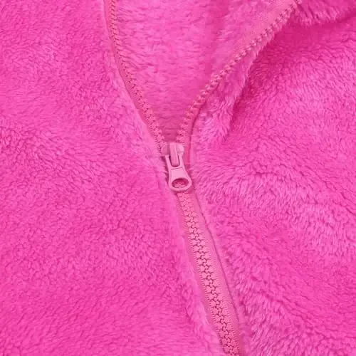 Toddler Qizlar Bolalar Fleece Hoody Kurtka Fermuarli Ayiqcha Palto Issiq Qishki Kiyim - 5