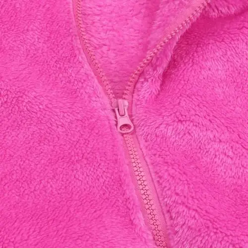 Toddler Qizlar Bolalar Fleece Hoody Kurtka Fermuarli Ayiqcha Palto Issiq Qishki Kiyim - 5