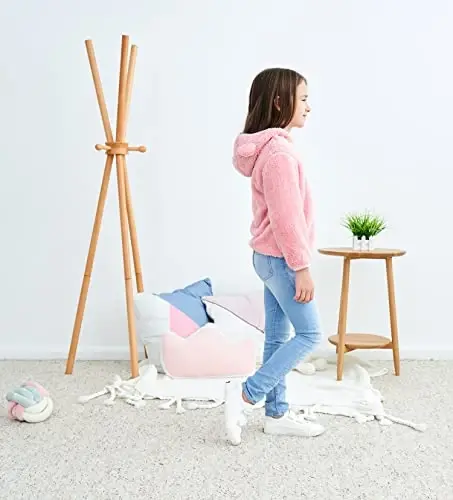Toddler qizlar bolalar junli kapüşonli kurtka fermuarli ayiq paltosi iliq qishki tashqi kiyim - 4